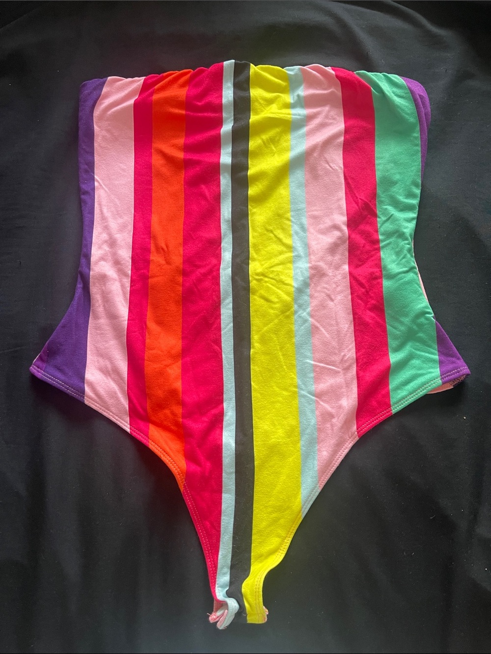 Revamped Multicolor Striped Strapless Bodysuit